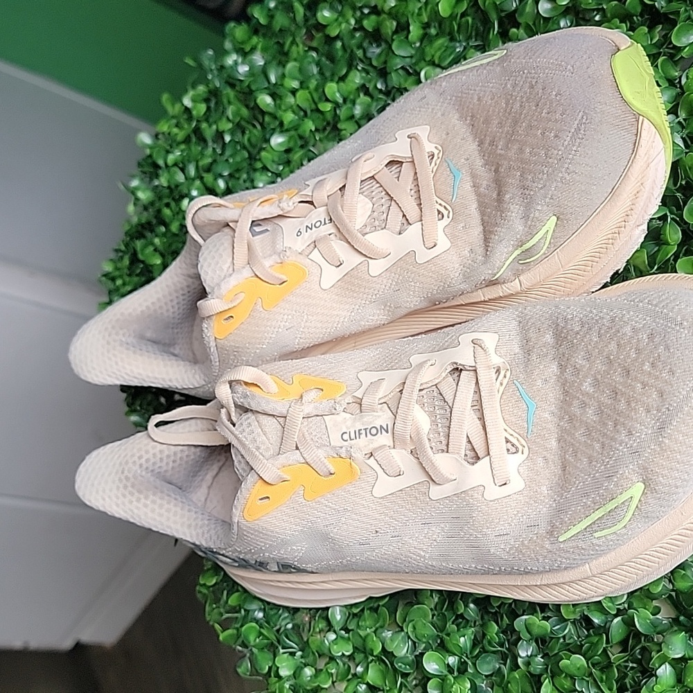 Hoka Women's Cream and Yellow Athletic Shoes - Picture 2 of 6